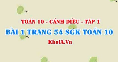 Bài 1 trang 54 SGK Toán 10 tập 1 Cánh Diều